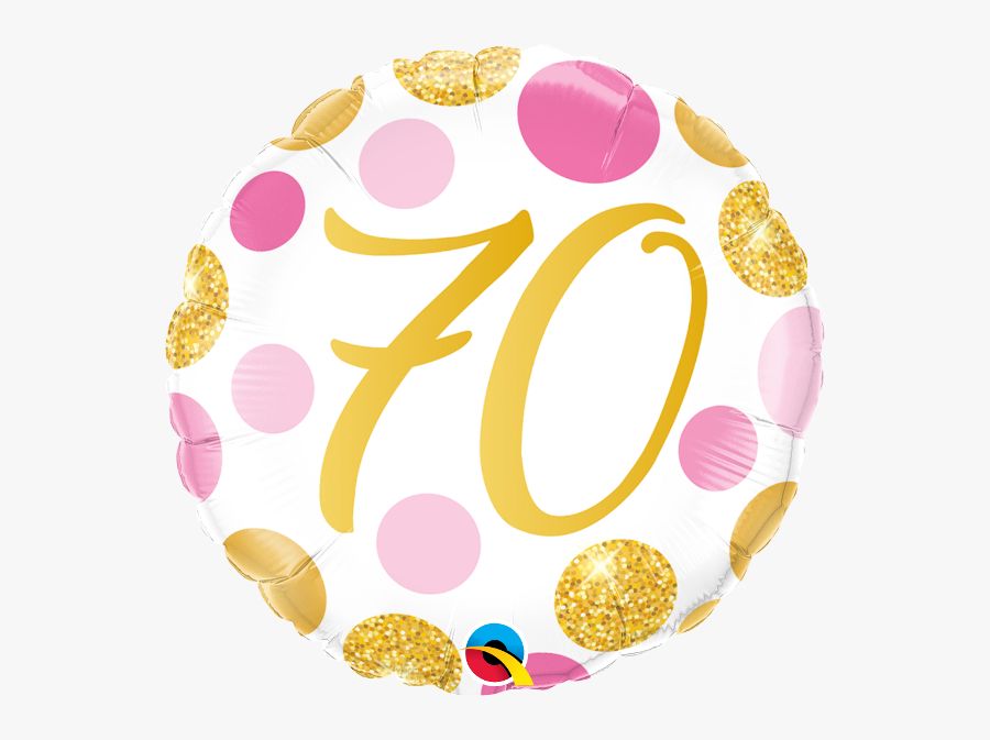 70 PINK &amp; GOLD DOTS  18&quot; BALLOON