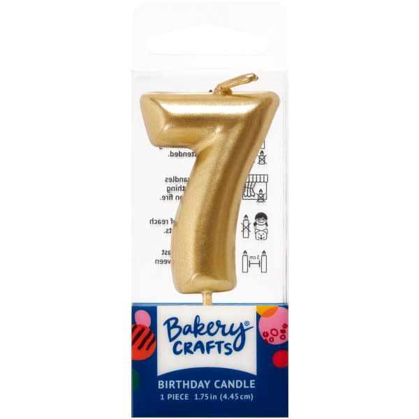 7 Mini Gold Numeral Candles 7 Mini Gold Numeral Candles