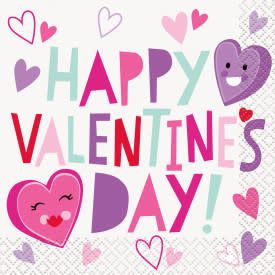 Smiling Hearts Beverage Napkins, 16ct Smiling Hearts Beverage Napkins, 16ct