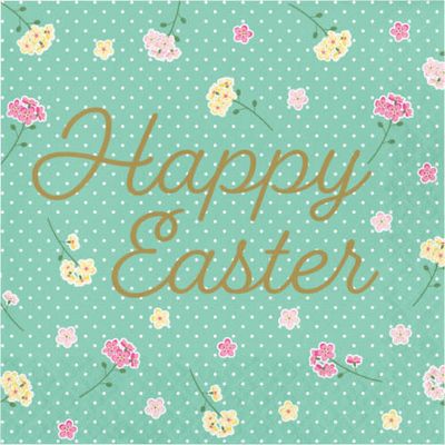 LUNCH NAPKINS 12/16CT 2P FLORAL TEA PARTY EASTER