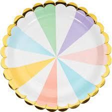 PAPER PLATES 9&quot; /8CT SHP PASTEL CELEBRATIONS