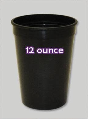 Plastic Cups 12 Ounce Black 5/PKT