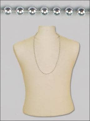 33&quot; 7mm Round Metallic Silver BEADS 6/PKT