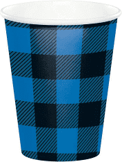 9OZ CUP 8CT BLUE BLACK BUFFALO PLAID