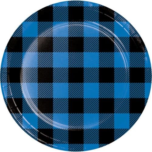 PAPER PLATE 7" 8CT BLUE BLACK BUFFALO PLAID PAPER PLATE 7" 8CT BLUE BLACK BUFFALO PLAID