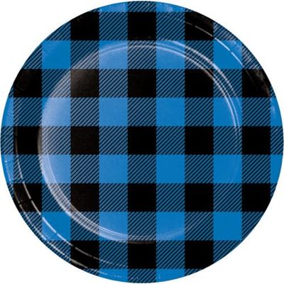 PAPER PLATE 7" 8CT BLUE BLACK BUFFALO PLAID PAPER PLATE 7" 8CT BLUE BLACK BUFFALO PLAID