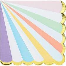 NAPKIN 16CT 3P FOIL SHP PASTEL CELEBRATIONS