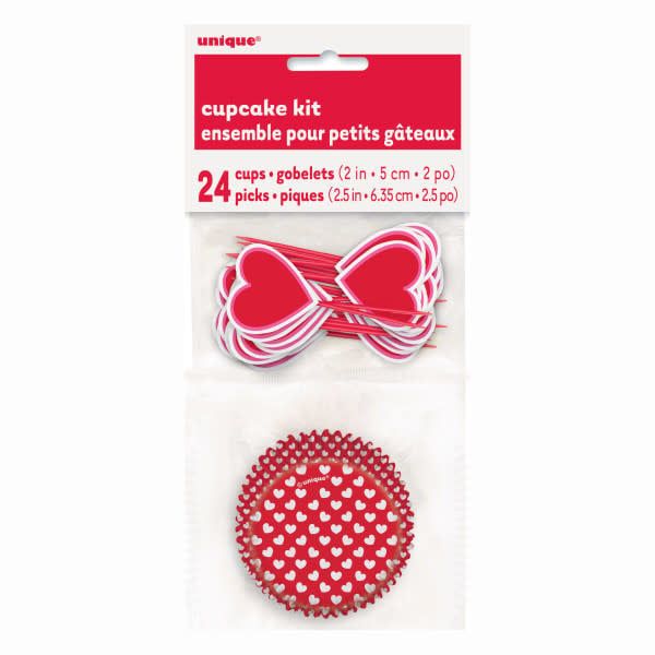 Valentine Heart Cupcake Kit, 24pc
