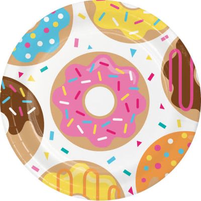 PAPER PLATE 9&quot; 8CT DONUT TIME