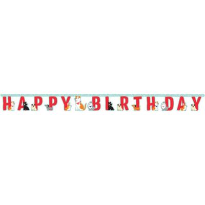 HAPPY BIRTHDAY BANNER  LG 1CT DOG PARTY