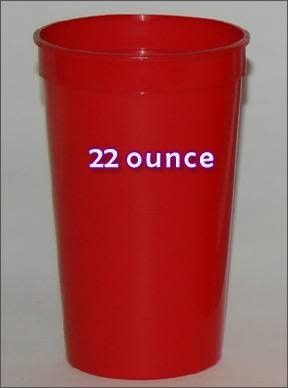 Plastic Cups 22 Ounce Red 5/PKT
