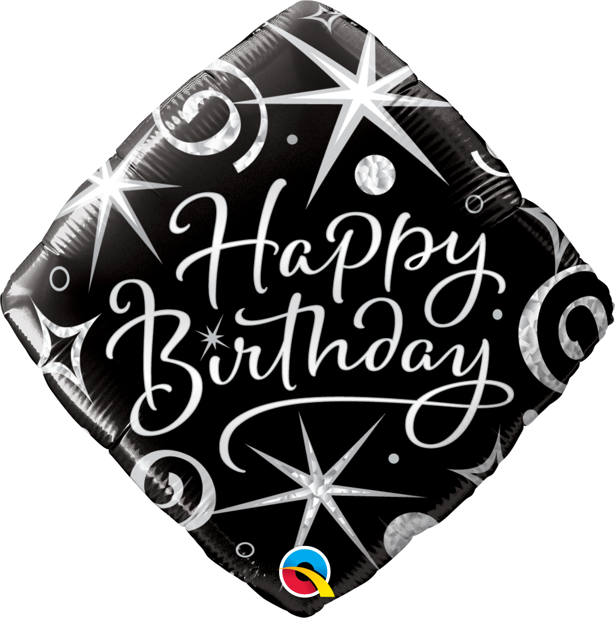 BDAY ELEGANT SPARKLES &amp; SWIRLS BALLOON