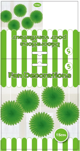 Paper Fan Decoration 5 Pcs Green Paper Fan Decoration 5 Pcs Green