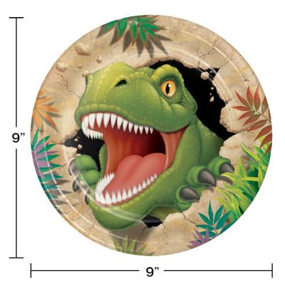 PLATE 9&quot; 8/CT DINO BLAST