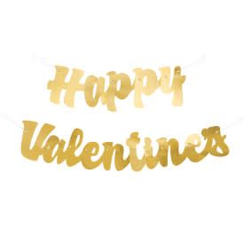 Gold Script &quot;Happy Valentine&#39;s&quot; Banner