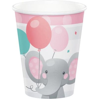 9OZ CUP 8CT GIRL ENCHANT ELEPHANT