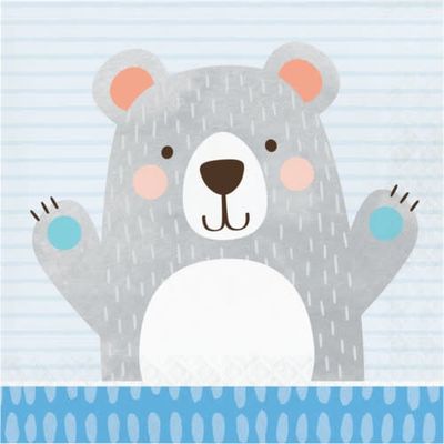 LUNCH NAPKIN 16CT 1ST BIRTHDAY BEAR BKF