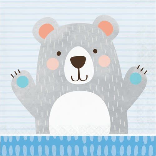 LUNCH NAPKIN 16CT 1ST BIRTHDAY BEAR BKF