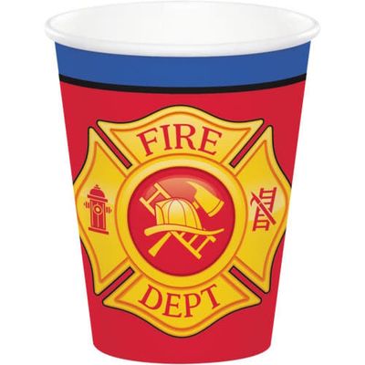 9CUP 12/8CT FLAMING FIRE TRUCK