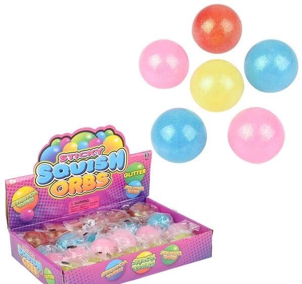 1.6" SQUISH STICKY GLITTER ORBS  