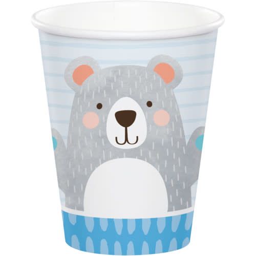 9OZ CUP 8CT 1ST BIRTHDAY BEAR