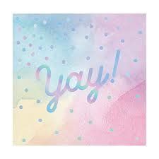 Beverage Napkin 16CT 3P YAY! IRIDESCENT