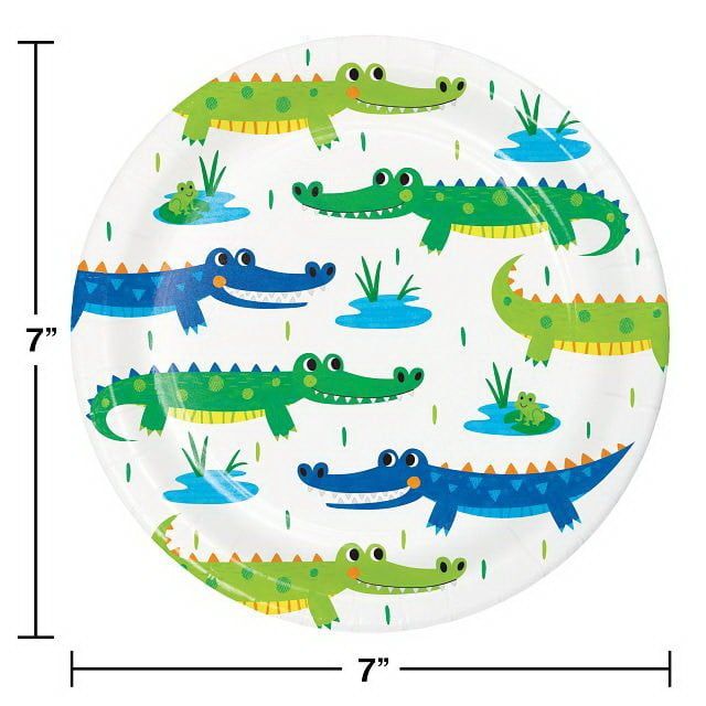 DESSERT PLATE  6&quot;  8/CT ALLIGATOR PARTY