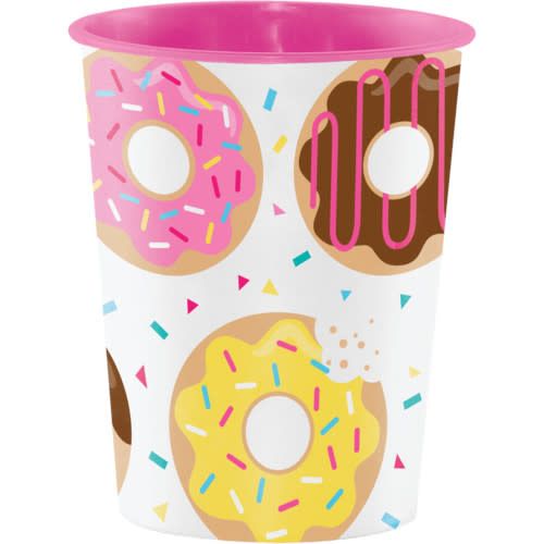 PLASTIC CUPS  16OZ 1CT DONUT TIME