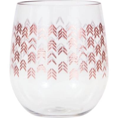 ROSE GOLD WINE PLASTIC CUP 6/1 CT