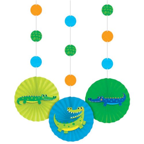 HANGING FANS 3/CT ALLIGATOR PARTY