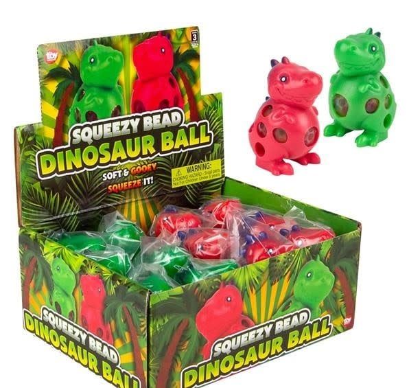 3.5&quot; SQUEEZY BEAD DINOSAUR BALL