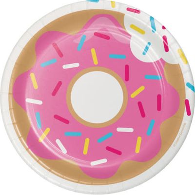 PAPER PLATE 7&quot; 8CT DONUT TIME