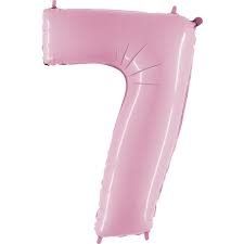 7 BABY PINK NUMBER BALLOON 7 BABY PINK NUMBER BALLOON