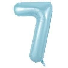 7 BABY BLUE NUMBER BALLOON
