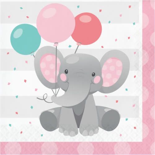 LUNCH NAPKIN 16CT GIRL ENCHANT ELEPHANT