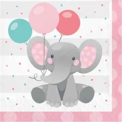 LUNCH NAPKIN 16CT GIRL ENCHANT ELEPHANT