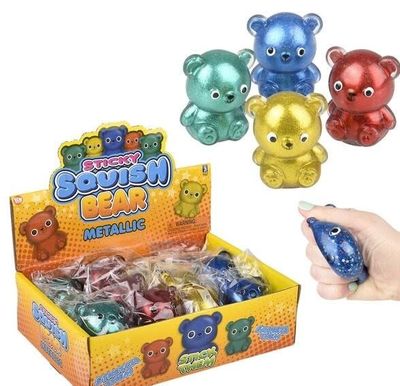 2.25" SQUISH STICKY GLITTER BEAR