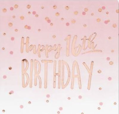 NAPKIN 12/16CT 3P FOIL STMP 16TH ROSE ALL DAY NAPKIN 12/16CT 3P FOIL STMP 16TH ROSE ALL DAY