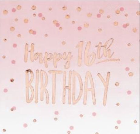 NAPKIN 12/16CT 3P FOIL STMP 16TH ROSE ALL DAY