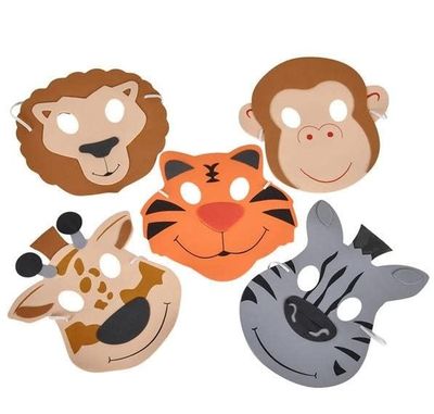 7.5&quot; FOAM ZOO ANIMAL MASKS