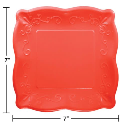 PAPER PLATE 6/8CT CORAL RED PAPER PLATE 6/8CT CORAL RED