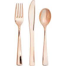 PLASTIC CUTLERY 24CT ELISE ROSE GOLD PLASTIC CUTLERY 24CT ELISE ROSE GOLD