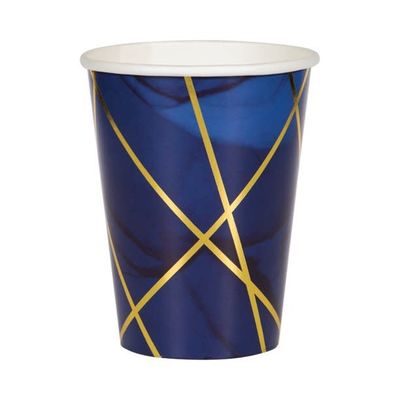 12CUP 12/8CT FOIL NAVY GOLD GEODE