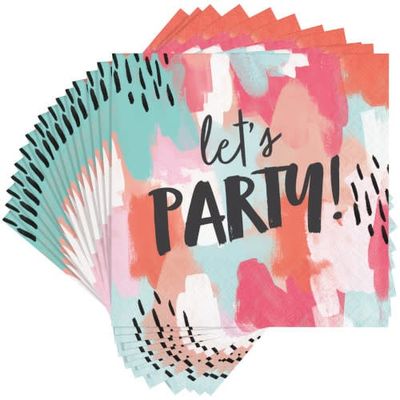 BEVERAGE NAPKINS 12/24CT 3P LETS PARTY