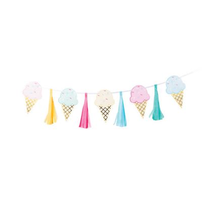 BANNER SHP TASSLE 1CT FOIL ICE CREAM