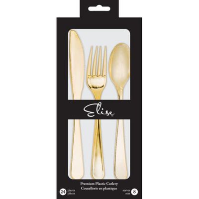 PLASTIC 24CT CUTLURY ELISE GOLD PLASTIC 24CT CUTLURY ELISE GOLD