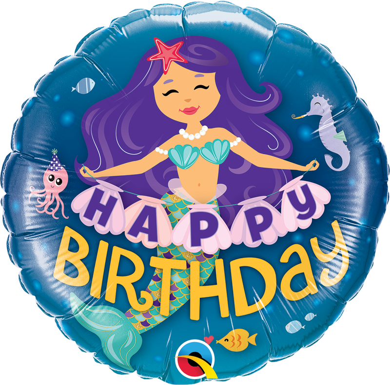 18 INCH HAPPY BDAY MERMAID 18" BALLOON 18 INCH HAPPY BDAY MERMAID 18" BALLOON