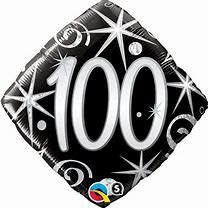 18&quot; 100 BLK &amp; SLVR BALLOON