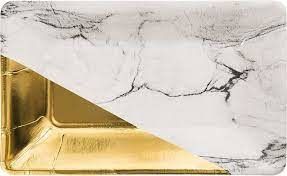 PLATE 9 RECT FOIL 6/8CT MARBLE