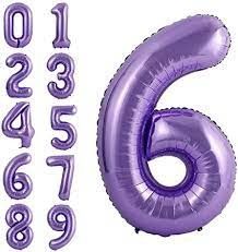 6 PURPLE NUMBER BALLOON 6 PURPLE NUMBER BALLOON